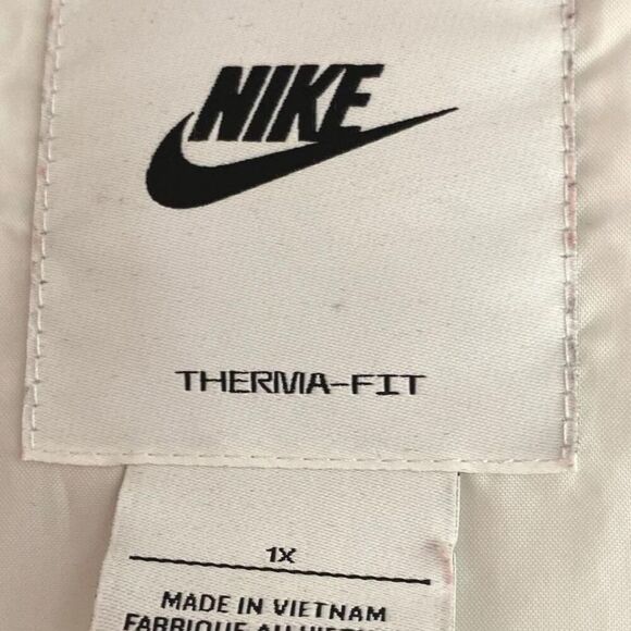 Nike Therma-FIT Long White Duck Down Puffer Coat Women’s Sz 1X Hooded Full Zip - Picture 7 of 8
